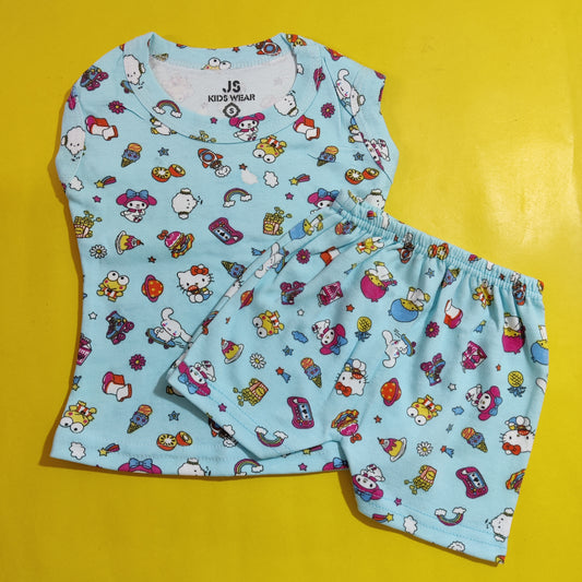 Sleeveless premium combed cotton t-shirt and shorts (6m-3y)